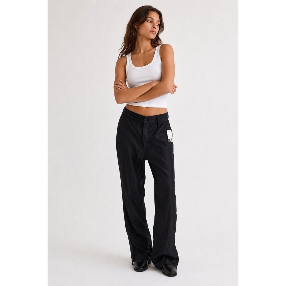NSF Pants Women's Size 28 Black Straight Leg 100% Lyocell 29x31 New #IJ13-3
